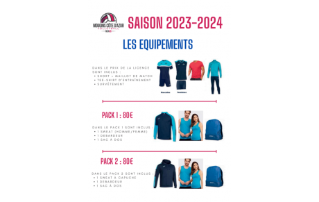 LES EQUIPEMENTS POUR LA SAISON 2023/2024